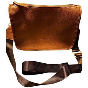 COPY - HK CLUF Pebbled Leather Crossbody Bag With Adjustable Strap & Gold-Tone …